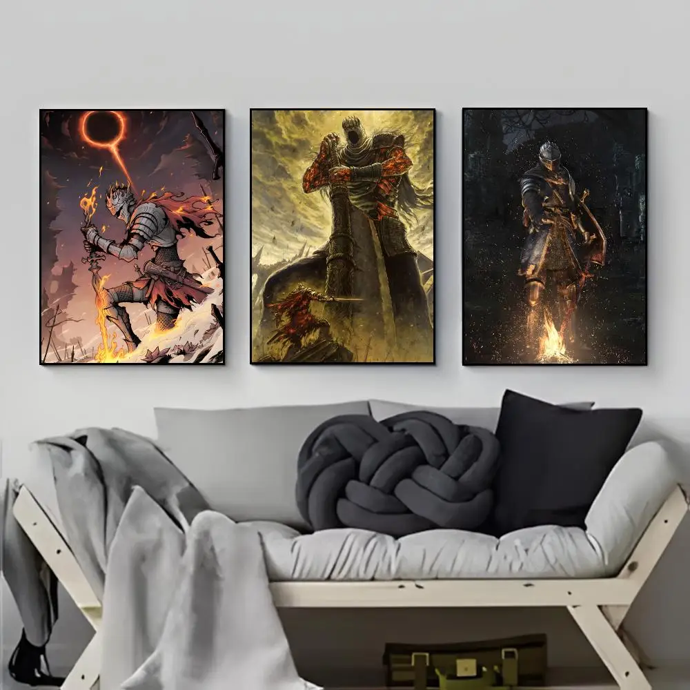 Grim Challenging Gaming D-DARK SOULS Poster HD  Waterproof Wall Sticker Bar Living Room Decor Gift