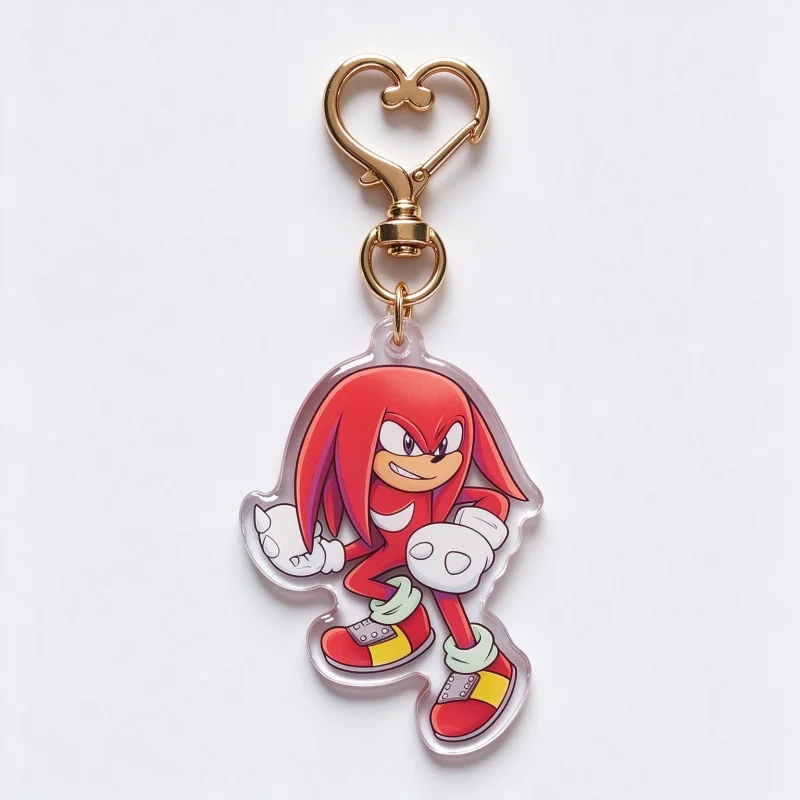 Blue hedgehog flying kick leg pendant, red-haired pointed-head boy acrylic pendant with five-pointed star golden clasp chain