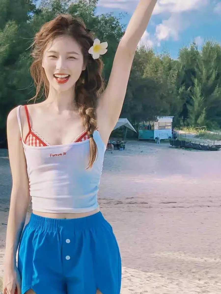 

Женский комплект бикини Dopane из четырех предметов: синий клетчатый купальник-бикини с запахом, для пляжа и термальных источников, в стиле Pure Desire, двухсекционный купальник