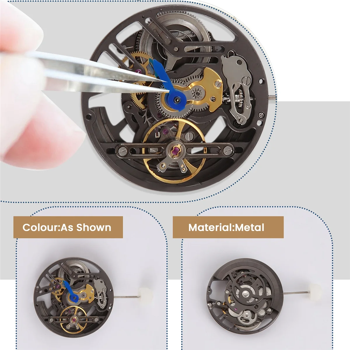 

CLCUV LB20 Hollow Three-Pin Automatic Mechanical Movement 3-Pin Watch Core Watch Accessories Watch Repair