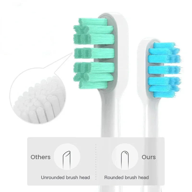 4pcs Replacement Brush Heads For Xiaomi Mijia T300 T301 T500 Sonic Electric Toothbrush Head DuPont Soft Bristle Nozzles