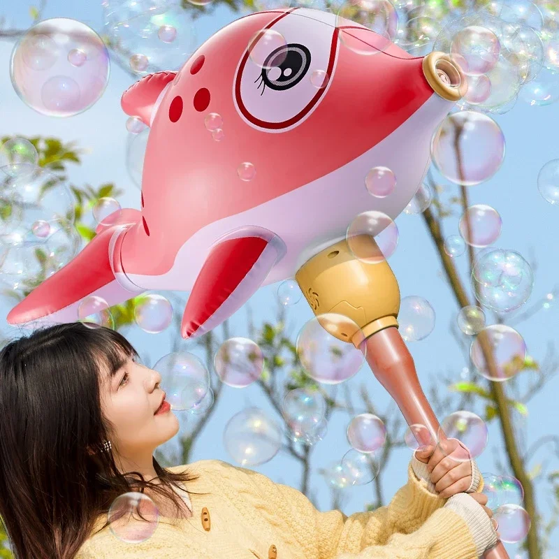 

Bubble Gun Electric Inflatable Dolphin Cartoon Outdoor Toy with LED light Soap Bubbles Balloon Toys for Boys Girl Children Gifts