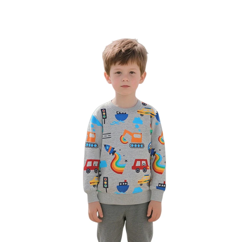 

Rockets Printed Long Sleeve Boys Sweatshirts Cotton Baby Clothing Toddler Sportshirts Kids Clothes Hot Selling Tops