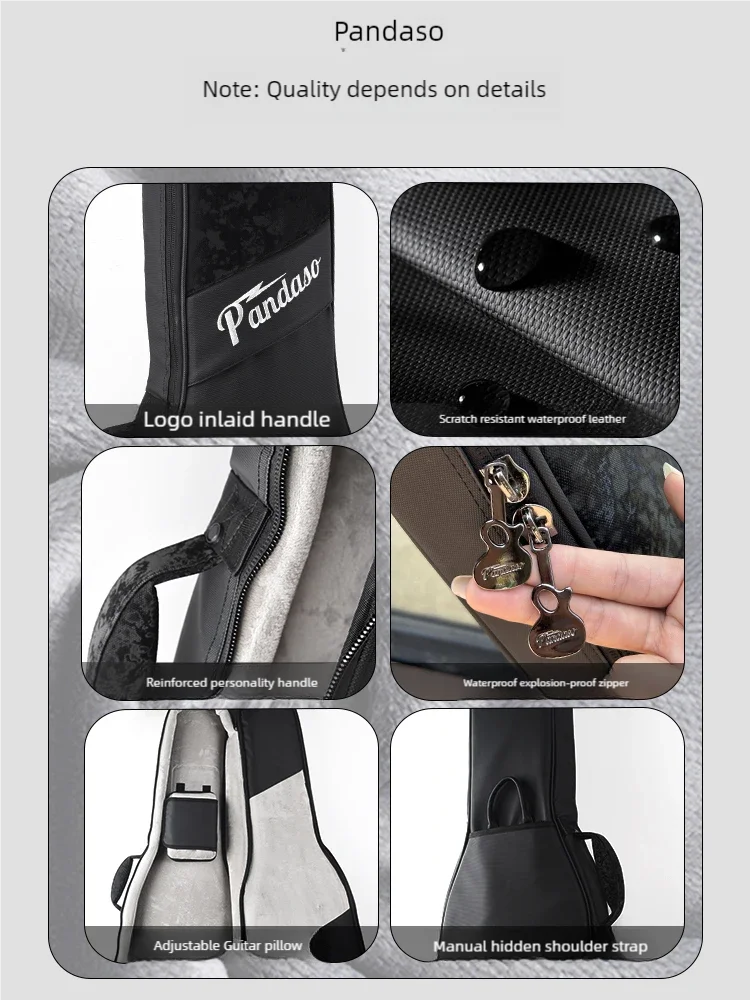 PANDA MONO Electric Guitar Case Bass Gig Bag 30 mm Padding Waterproof Detail Reinforcement Grey Backpack Accessories Gig BAG