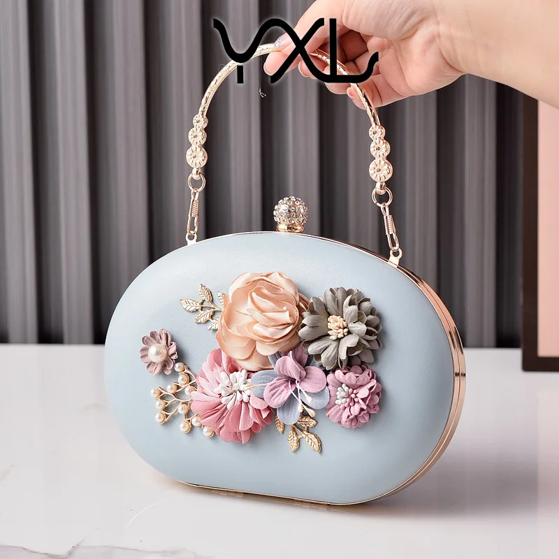 YoReAi New PU Fabric Shoulder Bag for Women Fashion Floral Colorful Evening Bags Clutch Wedding Wallet Luxury Handbag Purse