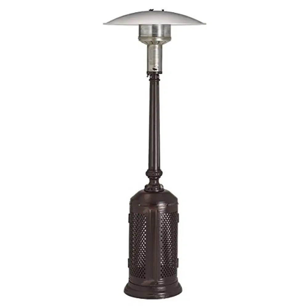 

Portable Gas Powered Radiant Patio Heater 40000 BTU Cast Aluminum Antique Bronze Dish Form Factor