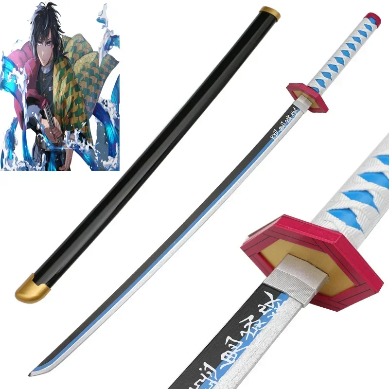 Kimetsu no Yaiba Tomioka Yoshio 41inch Blue Style Katana Bamboo Assembled Sword Cosplay Anime Demon Slayer 104cm Weapon Model