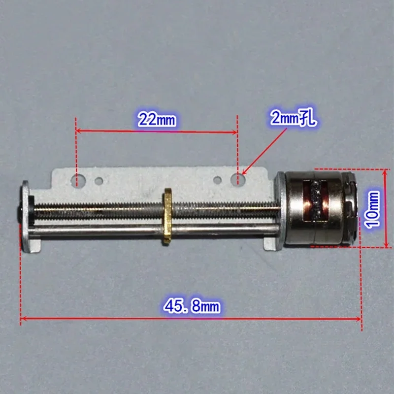 Micro Mini 10mm Precision Screw Stepper Motor 2-Phase 4-Wire Stepping Motor 32mm Stroke Linear Slider Actuator Metal Nut