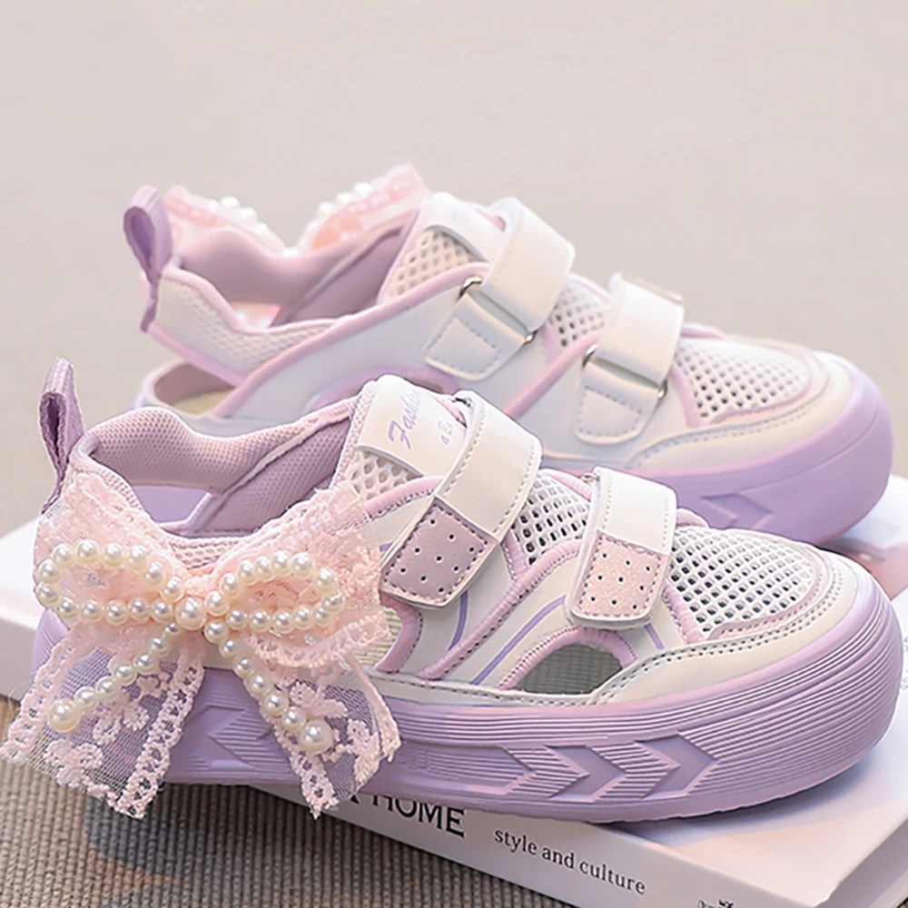 

Summer Sport Shoes For Girls Mesh Fabric Breathable Teenager Girl's Sneakers Anti-slippery Outdoor Running Shoes For Summer