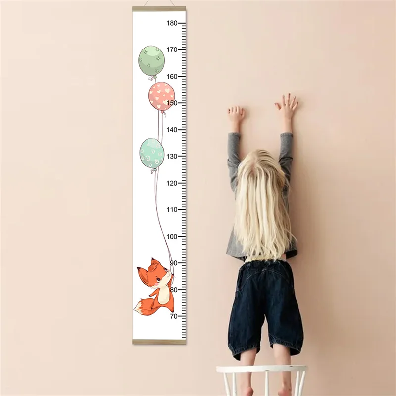 Cartoon Rabbit Animals Height Measurement Guage Meter Wall Hanging Decor for Children\'s Kids Interior Room Balloon Growth Chart