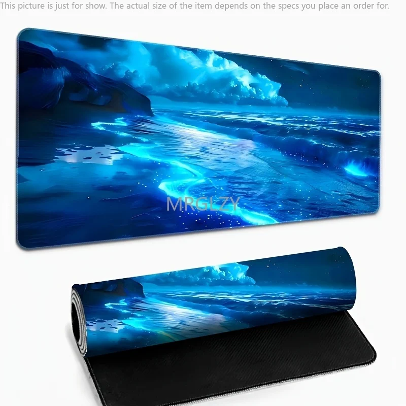 

Blue Scenery Mouse Pad Large Rubber Base Anti-slip PC Desk Accessories Mousepad for Office and Gamer Keyboard Mats Decor Mat