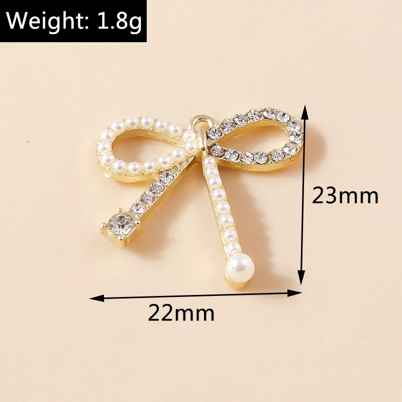 Leslie 4 stücke exquisite Kristall perle runde Hase Schmetterling Bowknot Charms für Ohrringe Halskette Armband DIY Schmuck Zubehör – Detail 8