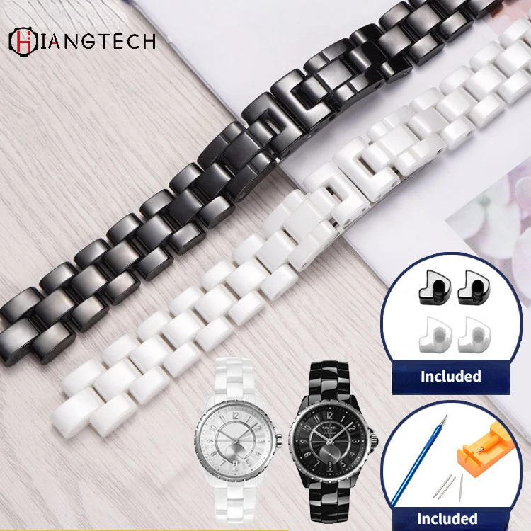 

Ceramic strap men and women J12 convex black white couple watch chain 6 -7.5mm