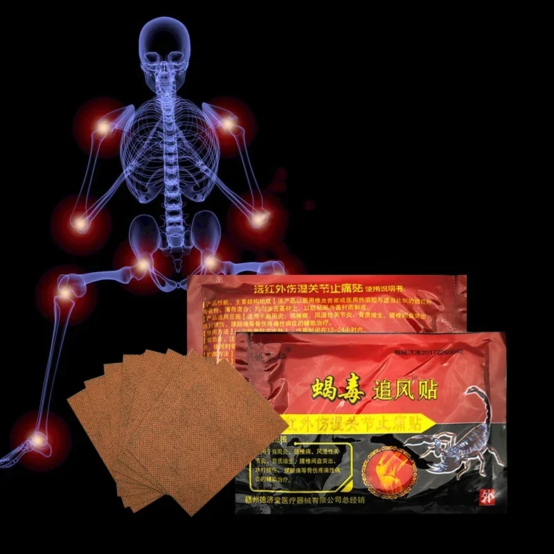 80pcs Heat Patch Scorpion Venom Plaster 12 Hour Long Effect for Back/Neck/Shoulder Muscle Warming Patch Fast Acting