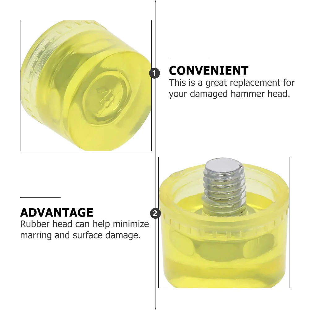 

4 pcs Shockproof Hammer Head Replacement Rubber Mallet Striking Tip Durable Lightweight Detachable For Delicate Surfaces