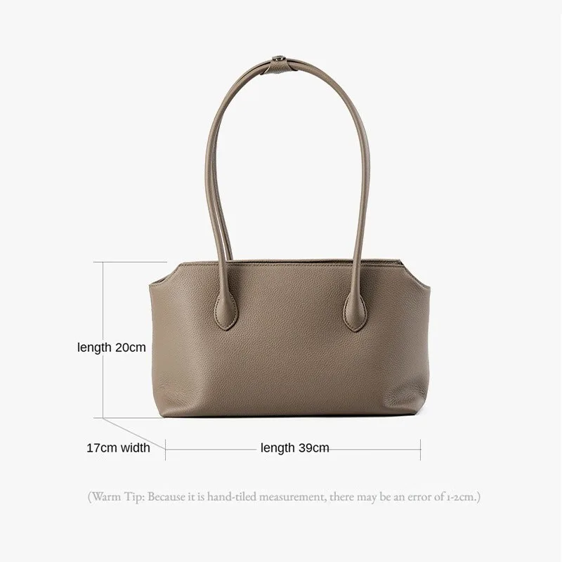 2024 New In Shoulder Bag Genuine Leather Soft Cowhdie Women Bucket Bag French Style ady Large Tote Bag Luxury Thick Cowhidel Bag
