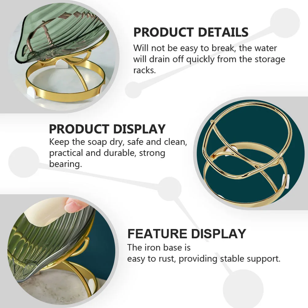

Drain Soap Dish Holder Container St Storage Rack Suction PET Iron Silicone Waterproof Rustproof Modern Practical Strong