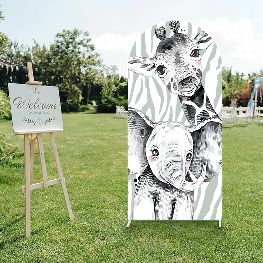 خلفية للتصوير الفوتوغرافي على شكل قوس مخيط مزدوج من Mochicka لتزيين حفلات أعياد الميلاد وحفلات أعياد الميلاد وخلفية استوديو على شكل حيوانات