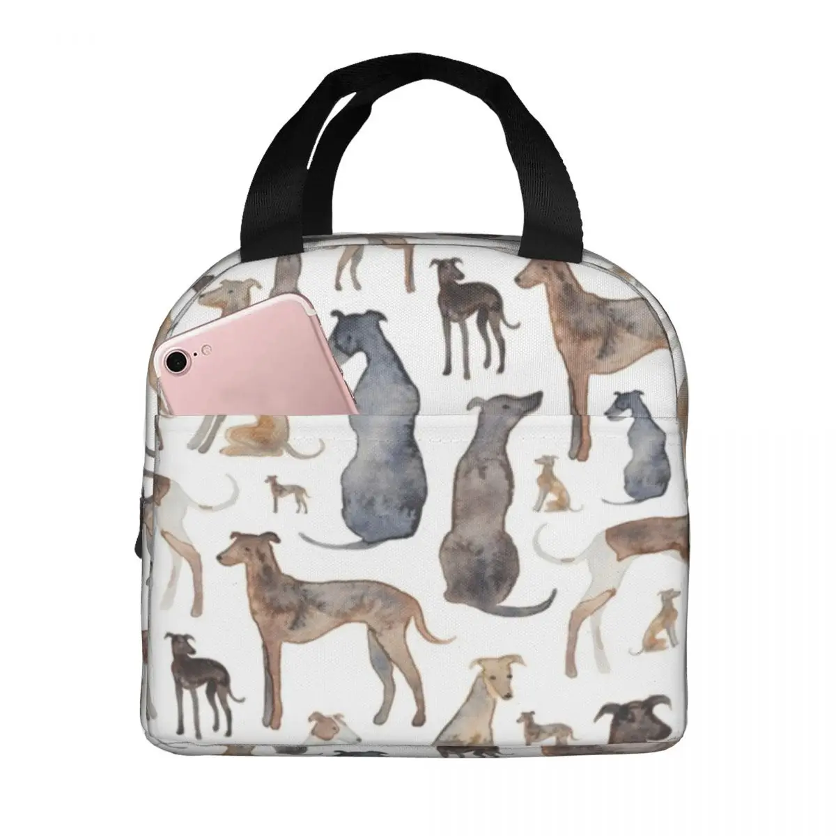 

Lunch Bag for Women Kids Greyhounds Whippets And Lurcher Dogs Thermal Cooler Waterproof Travel Sihthound Tote Food Storage Bags