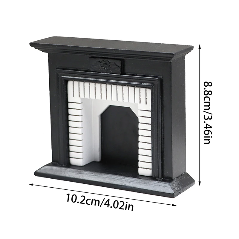 1:6 1:12 domek dla lalek Mini kominek dekoracyjny lalka Model domek z drewna kominek Mini domek meble w stylu europejskim — zdjęcie 7