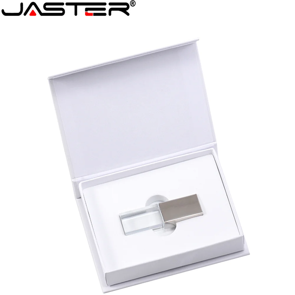 JASTER USB 2.0 Pendrive kryształ Pendrive 4GB 8GB 32GB 64GB 128GB Pendrive przezroczysty szklany Pen Drive (bez logo na zamówienie)