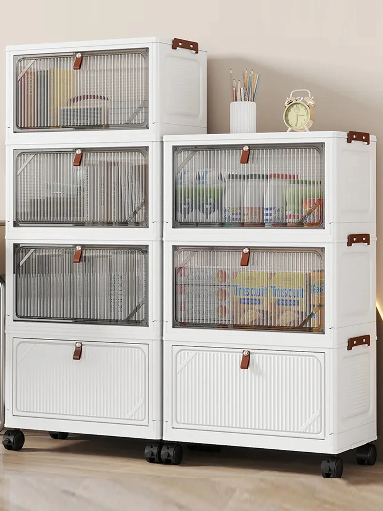 تركيب مجاني لملابس الأطفال والوجبات الخفيفة، خزانة تخزين بلاستيكية قابلة للطي لصندوق تخزين غرفة الأطفال متعدد الأطفال الرضع