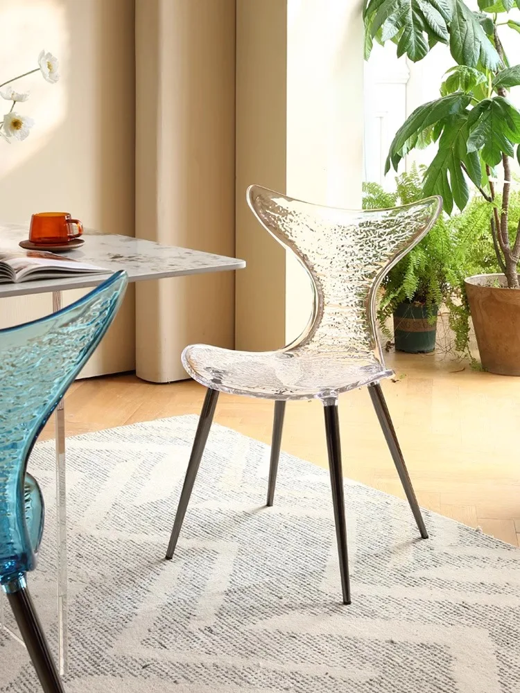 Nordic acrylic home leisure dining chair, back chair, mermaid tail chair, dressing stool, makeup chair, coffee chair