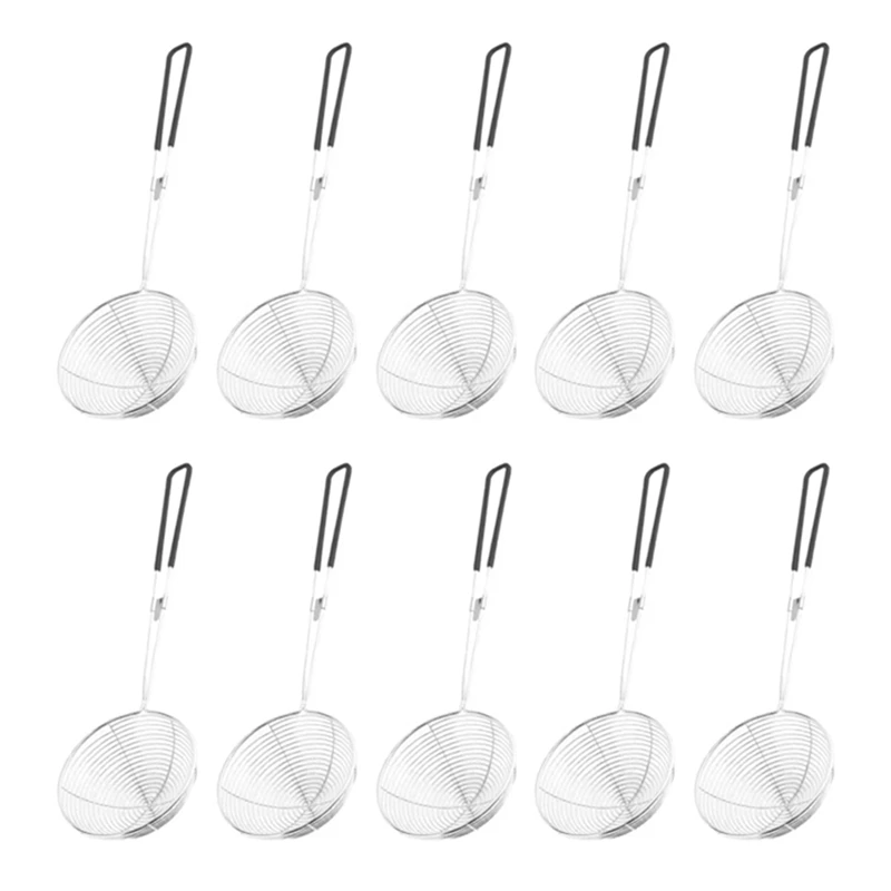 หม้อกรองร้อน Scoops สแตนเลสหม้อกรองช้อนตาข่าย Skimmer ช้อนเอเชียกรอง Ladle Pearl Colander