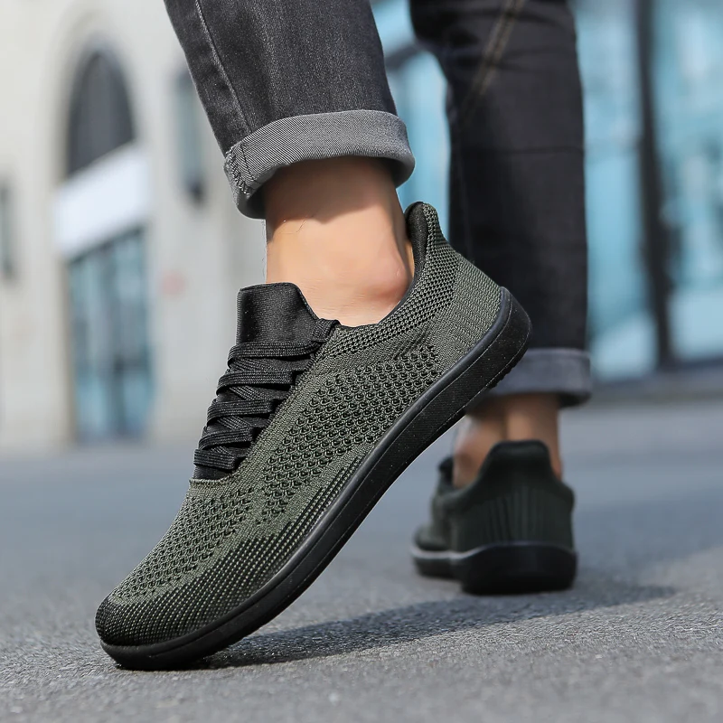 Summer Wide Shoes Men Barefoot Wide Toe Soft Soled Outdoor Jogging Lace Up Casual Sneaker Breathable Running Shoes Tenis Jeans view 3