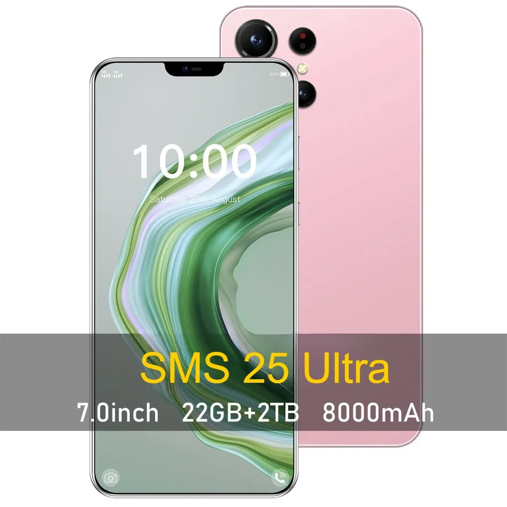

NEW SMS 25 Ultra 8000mAh Battery 7.0 inch Global Edition Original Smart 22GB+2TB 5G Dual Card Facial Recognition Function