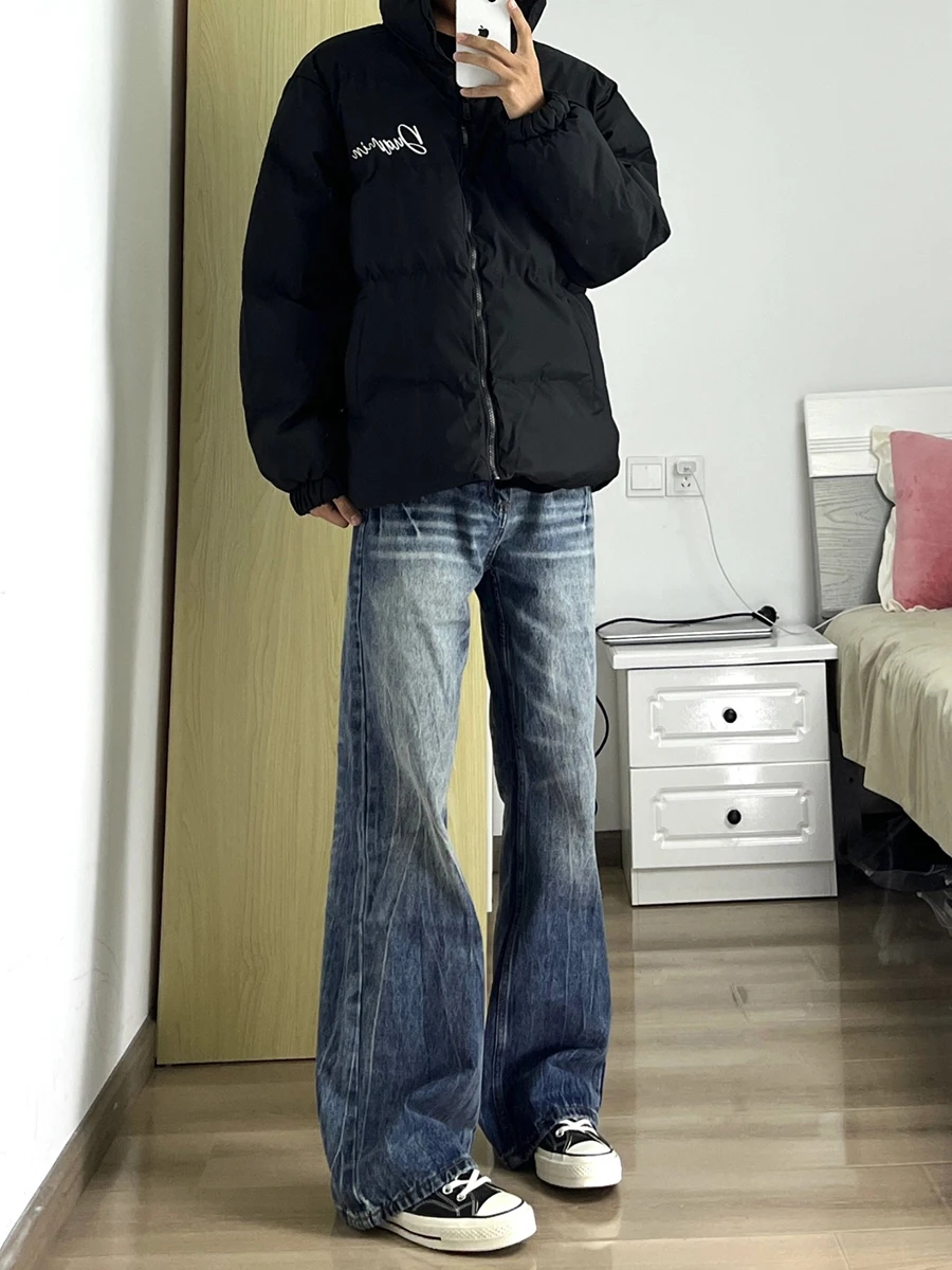 

Мужские джинсы Blue Lightning Cra Denim: осенне-зимние, с высокой талией, прямые, молодежные, трендовые, износостойкие