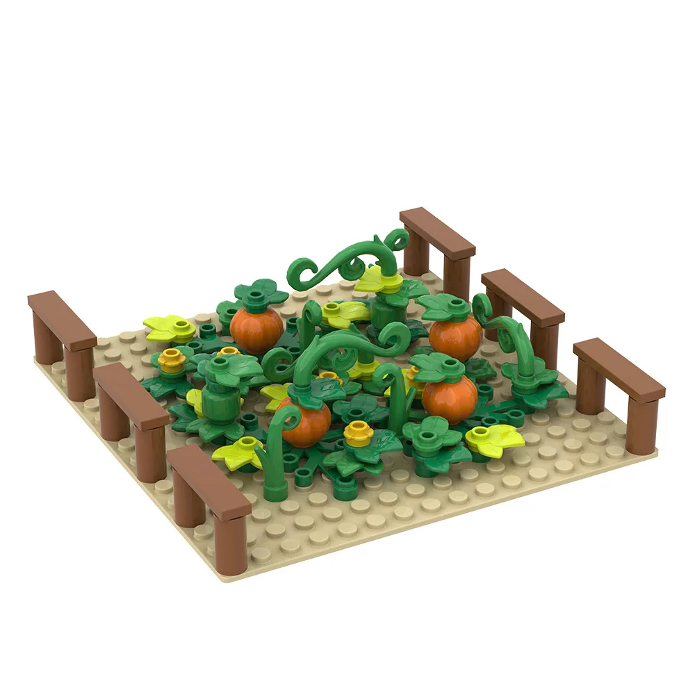 

MOC Farm Pumpkin Planting Model Assembled Building Block Small Particles Children's Educational Brick Toy