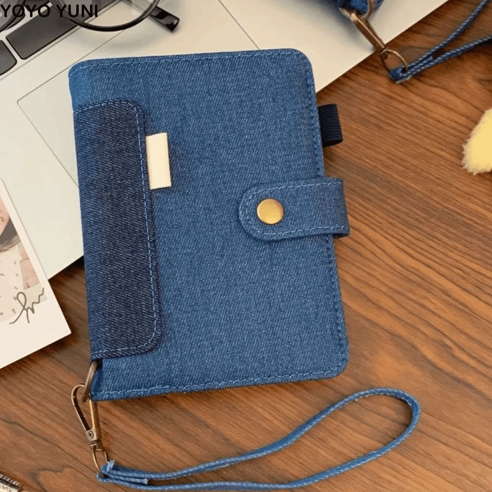 A7 Retro Denim Notebook Loose Leaf Refillable Handwritten Diary Thick Paper Reusable Casing Planner Journal Notebook Student