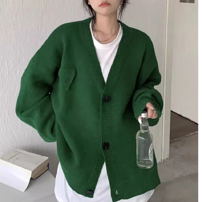 

Thiened Long Sve Knitted Sweater Coat for Women Fall Winter V-ne Regular Length Open Cardigan by Daliang from Dongguan