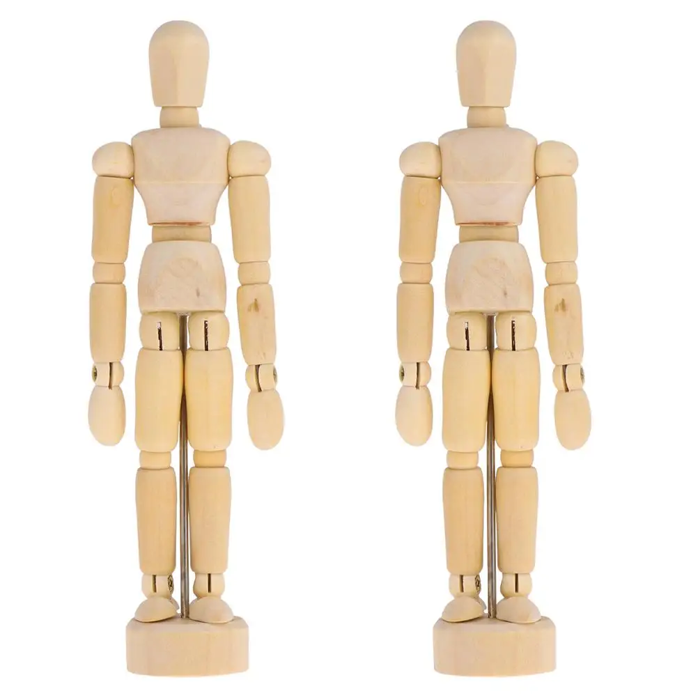 

2 Pcs Tools Wooden Model Articulated Human Model Sketch Tool Teaching Aids Wooden Accessory Perfect Gift