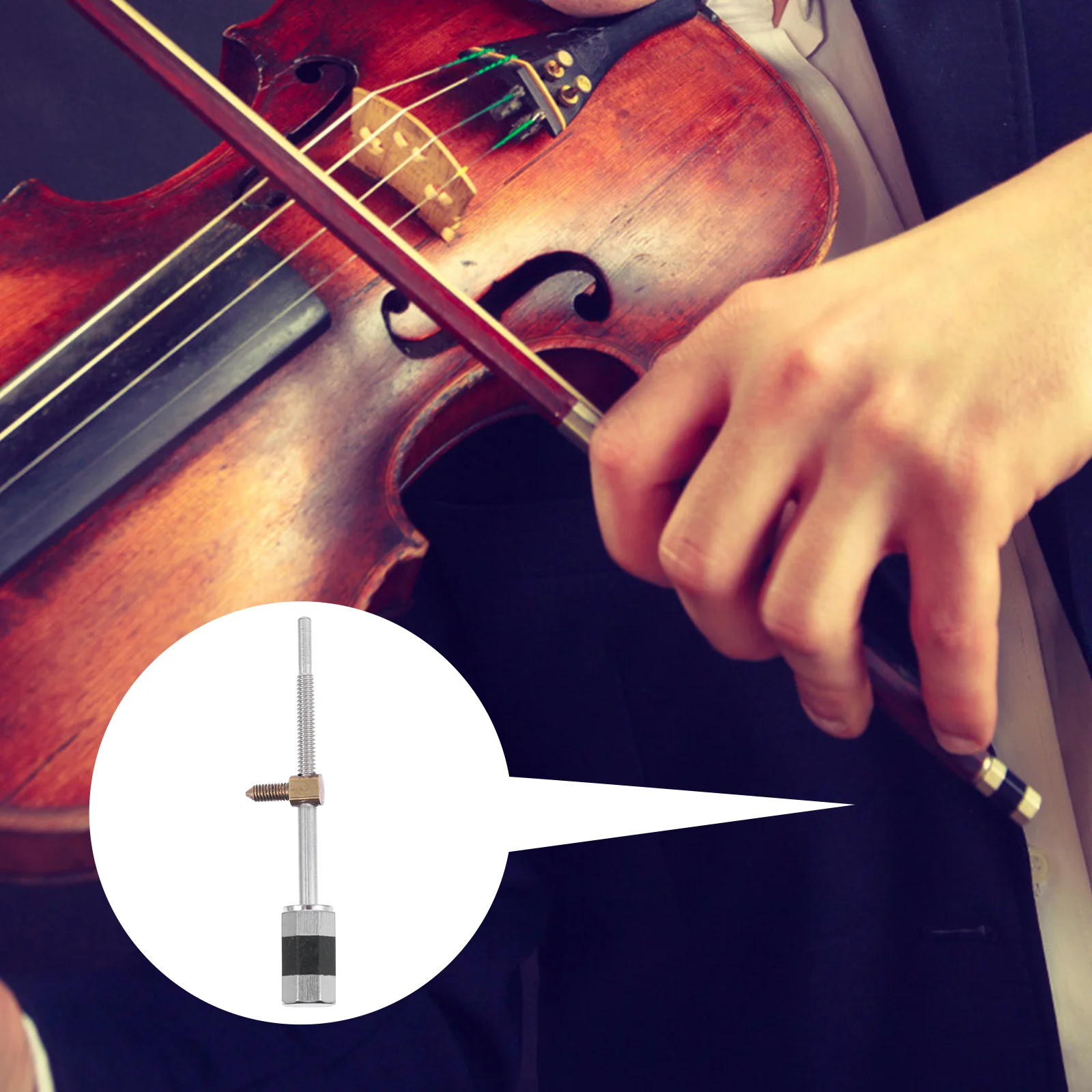 

Bow For 4/4 Parts For Violin 3/4 Violin Metal Replacement Parts Durable Rust Proof Stringed Instrument Accessory