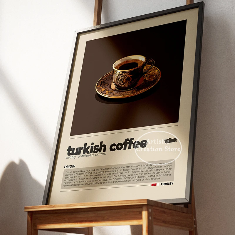 Espresso Cappuccino Latte Poster Minimalist Italian Coffee Wall Pictures Prints Canvas Painting Art Kitchen Room Home Decor