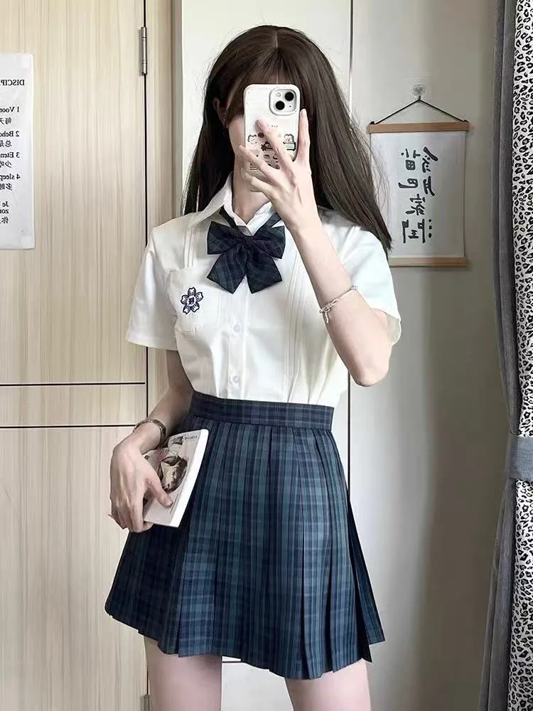 39Cm-70Cm Japanesejk Uniform Plaid Skirt Women High Waist Adjust with Bow Pleated Skirt Kawaii Student Cute School Midi Skirts