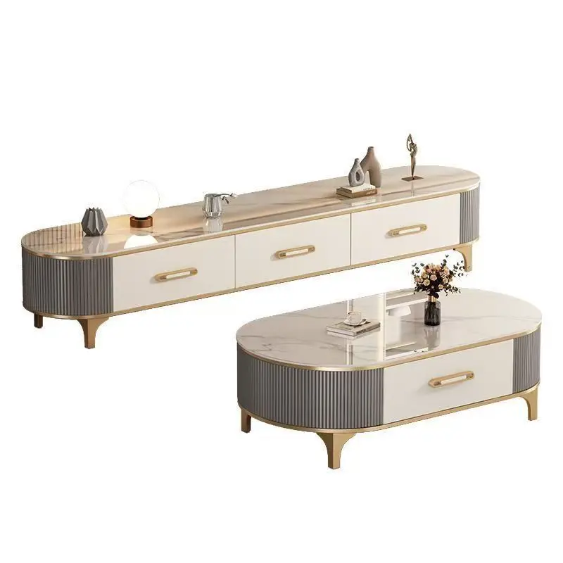 

Coffee table living room home new modern simple small apartment oval TV cabinet combination