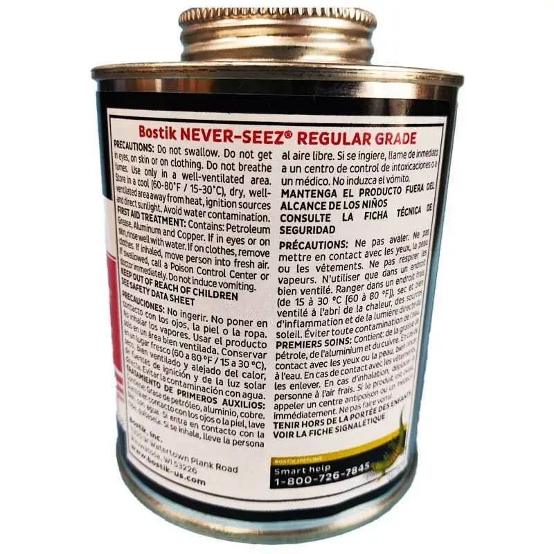 Bostik Never-Seez عادي الصف 1LB زيوت التشحيم لتجميعات الجوز والمسمار