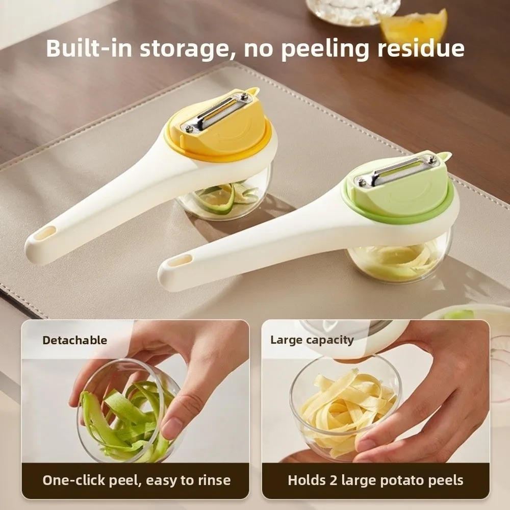 Splash-proof Storage Type Vegetable Peeler Ergonomic Efficient Fruit Peeler Tools Non-Slip Handle Hanging Fruit Scraper Potato