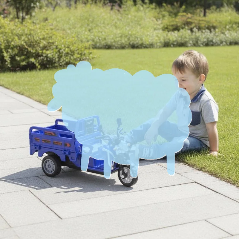 Diecast Inertia Tricycle Simulation Toy 1Pcs Pull Back Truck Model Lightweight Portable for Kids Travel Play Birthday Gift