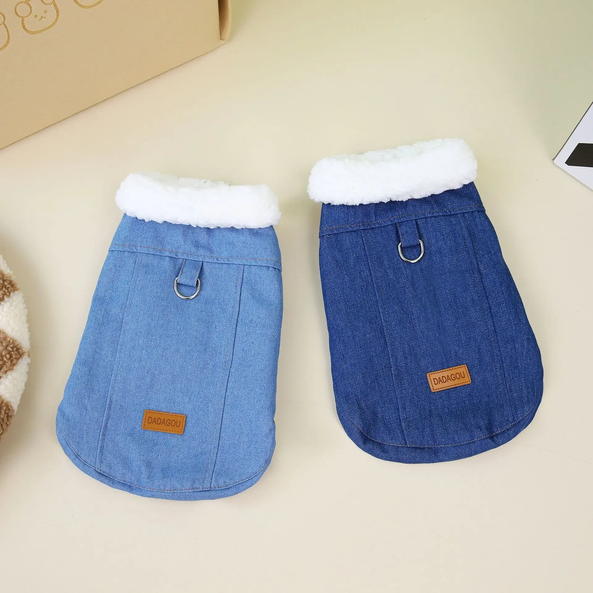 Corgi Sausage Big Dog Clothes Autumn Winter New Short-legged  Pet Coat Denim Cotton-padded  Designer Dog Clothes