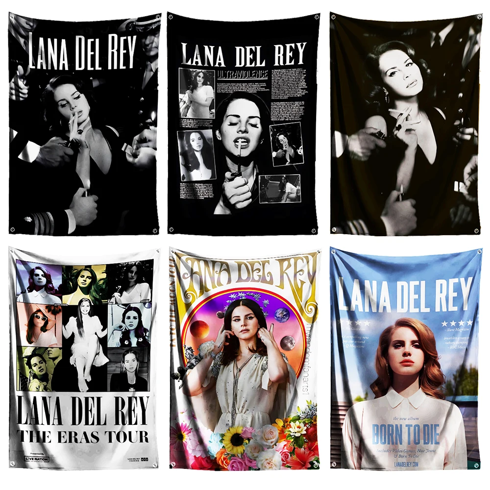 Bandera de cantante Lana Del Rey de 3x5 pies, pancarta de impresión Digital de poliéster para decoración de pared de garaje con ojales de latón