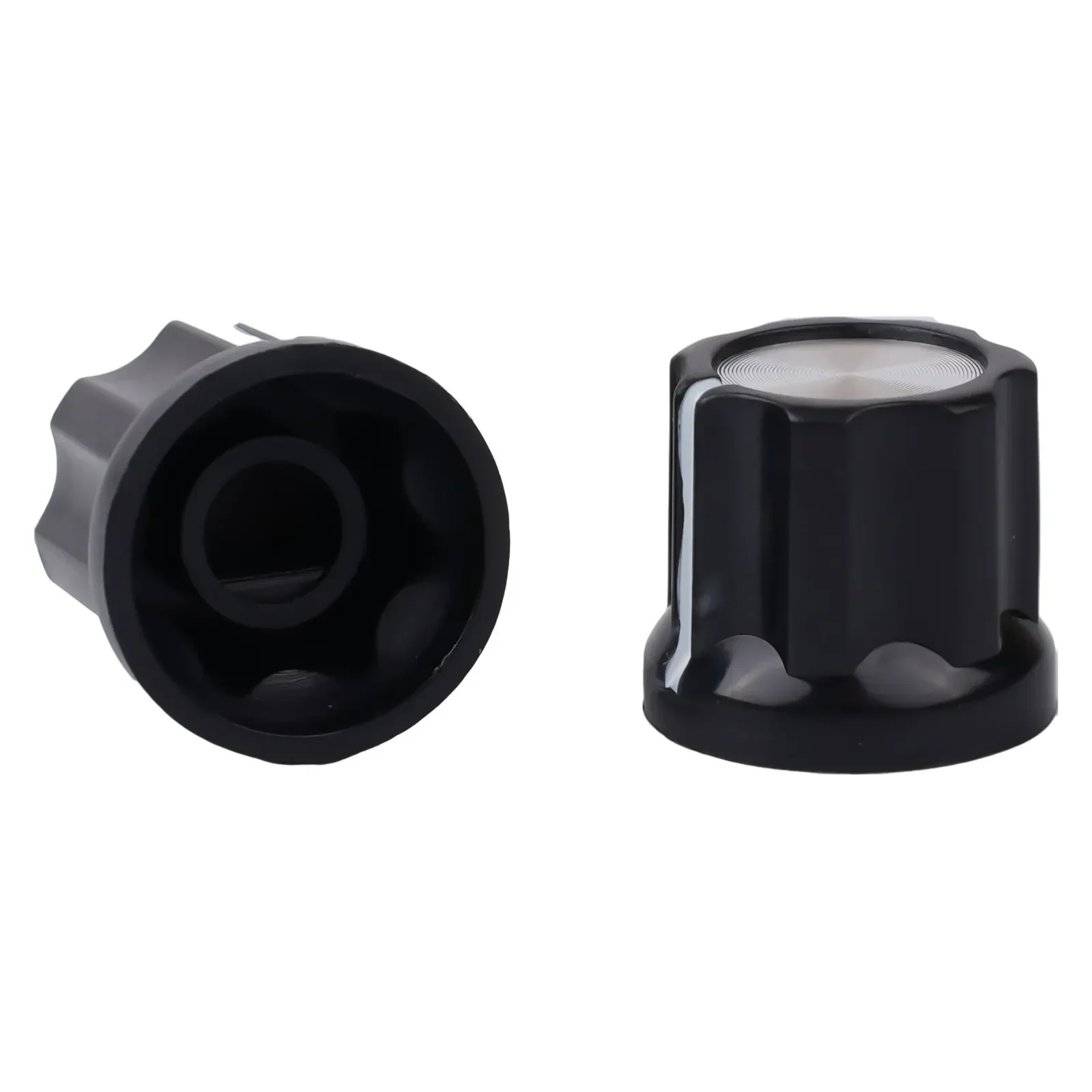 High Quality New Tone Knobs 10pcs Guitar 10x 12*4*2CM 6mm Shaft Hole Black Plastic+Aluminum Sheet Potentiometer