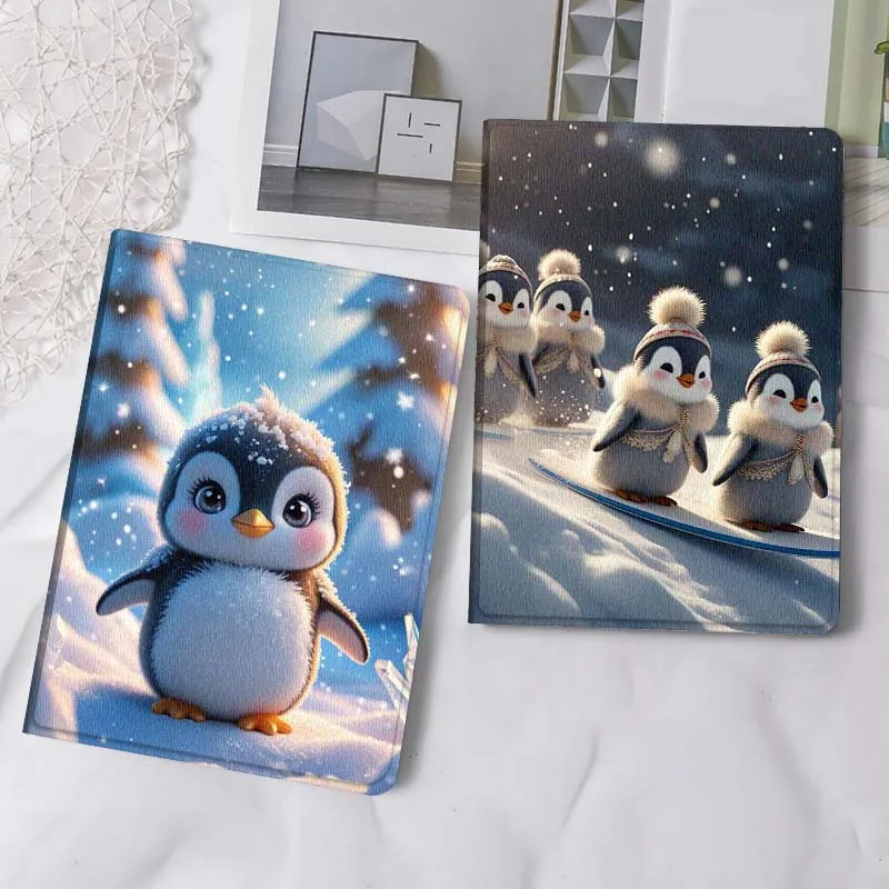 

Cartoon Penguin Art Popular For iPad Pro Air Mini 2 3 4 5 6 7 6th 7th 10th 11th 10.2 9.7 10.5 11 Foldable Tablet Case Gift