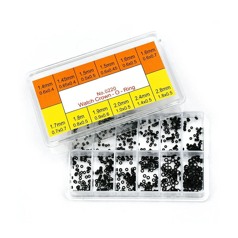 

Резиновое уплотнительное кольцо, 1 коробка, 12 размеров, Корона часов, водонепроницаемые кольца, прокладка для часов, Черное круглое кольцо, инструменты для ремонта часов