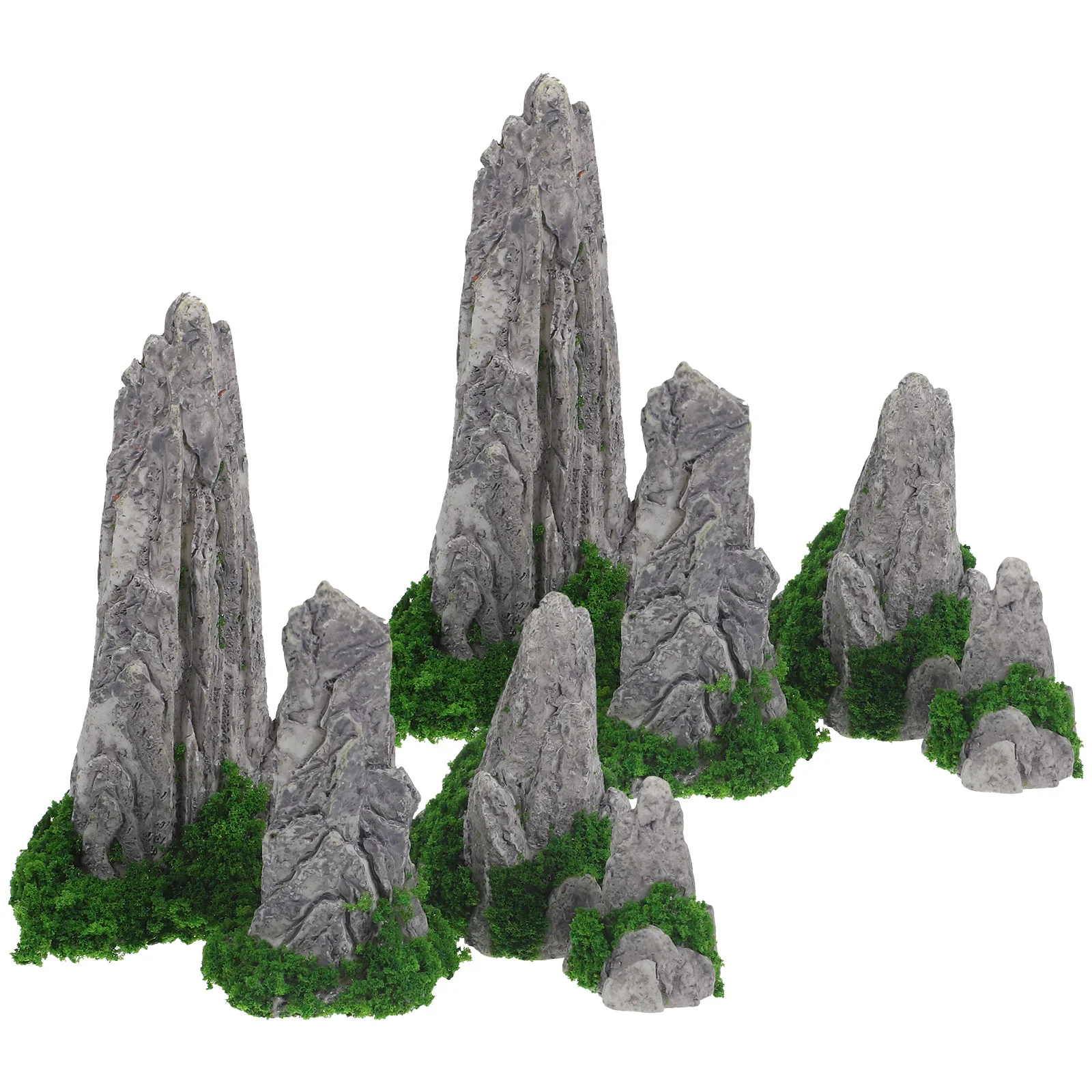 

8 Pcs Simulated Rockery Ornaments Decor Mountain Desktop Accessories Flowerpot Micro Landscape Resin