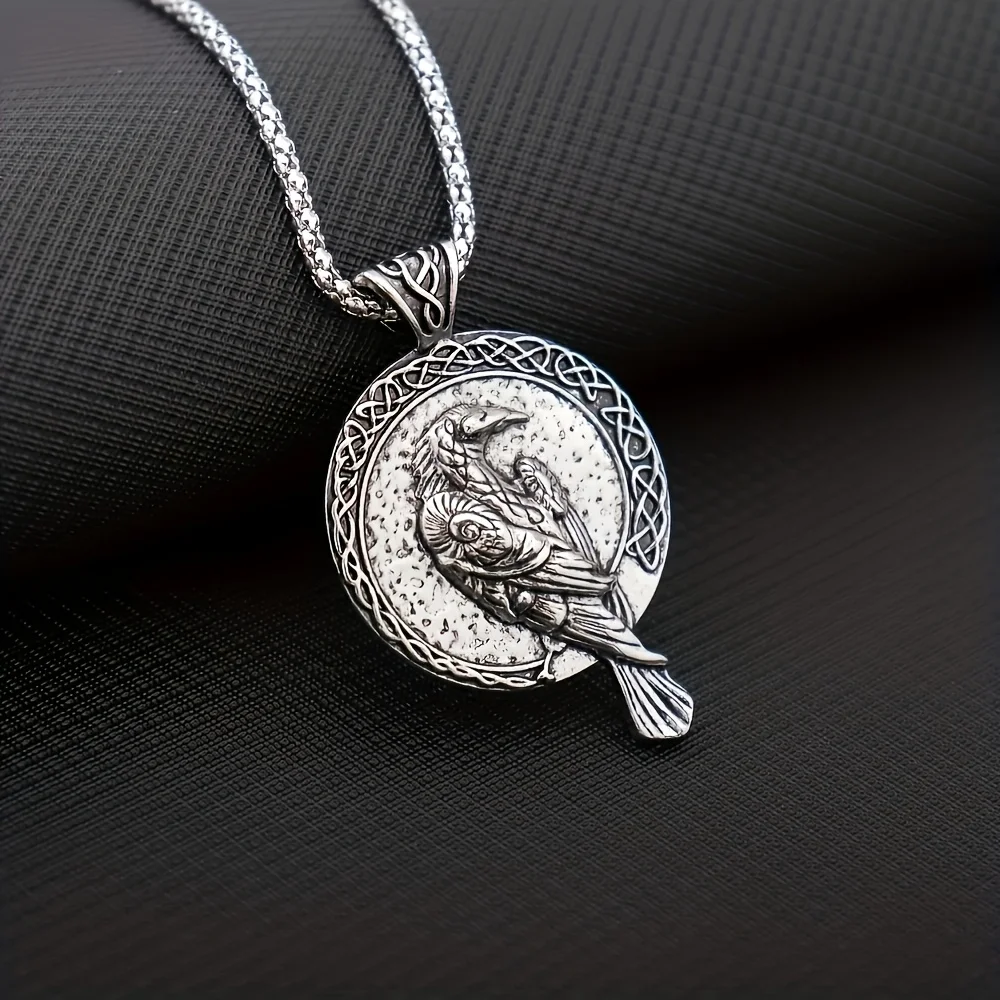 1pc Europe and the United States New Talisman Crow Men's Pendant Necklace Trend Personality Fashion Punk Men's Necklace Jewelry