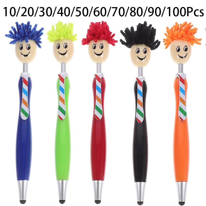 

10-100Pcs Cartoon Mop Ballpoint Pen Ballpoint Pen Students Ballpoint Pen Writing Screen Mop Head